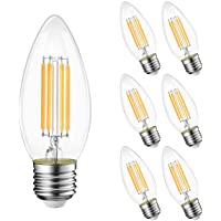 GY 6 Bombillas LED Edison vintage- C35 4W- 420 lúmenes- blanco cálido 2700K de alto brillo